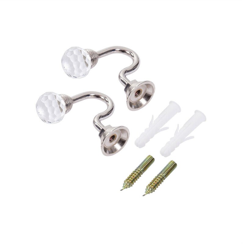 VS VOORRAAD Kristalglas Gordijn Holdback Muur Tie Terug Haak Hanger Holder Lade Handvat CU