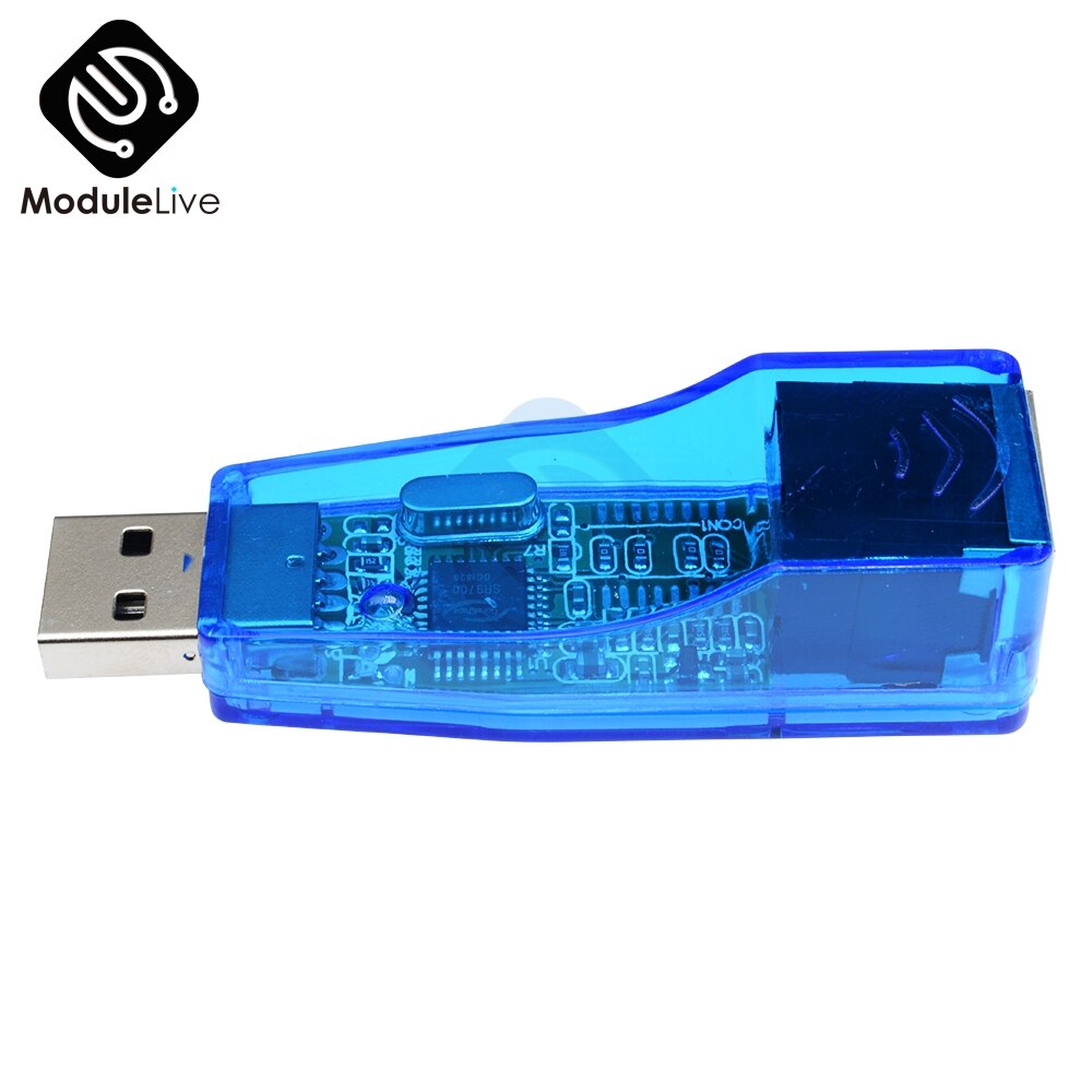Adaptador de tarjeta de red USB 2,0 a LAN RJ45 Ethernet 10/100Mbps para Win7 para Win8 para Android Tablet PC azul