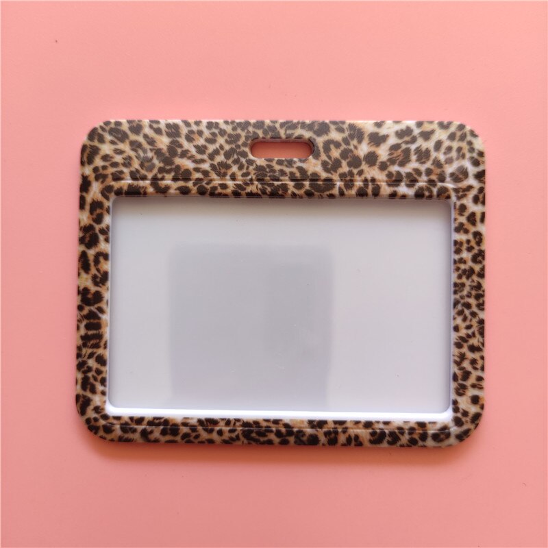 Horizontale Luipaard Id Credit Bank Kaarthouder Studenten Bus Card Case Hand Touw Bezoek Deur Identiteit Badge Kaarten Cover