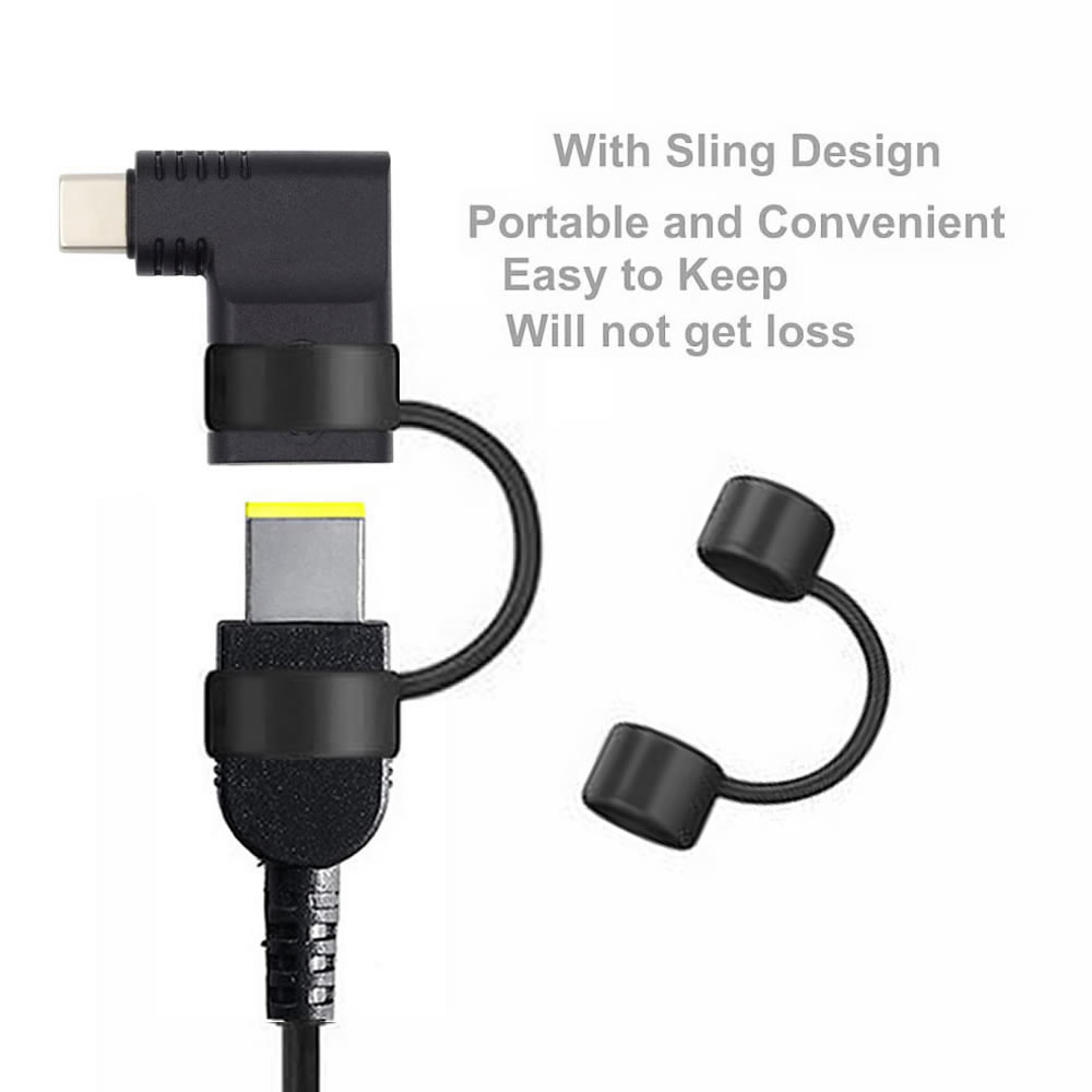 Connettore di alimentazione per laptop PD 65W per Lenovo Square a USB tipo C maschio adattatore di ricarica rapida per telefono con interruttore tablet MacBook