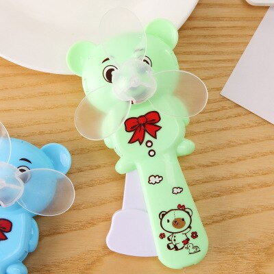 Cartoon Cubs Handdruk Ventilator - Handmatige Mini Airconditioner - Draagbare Zomer Koeler: Lichtgroen