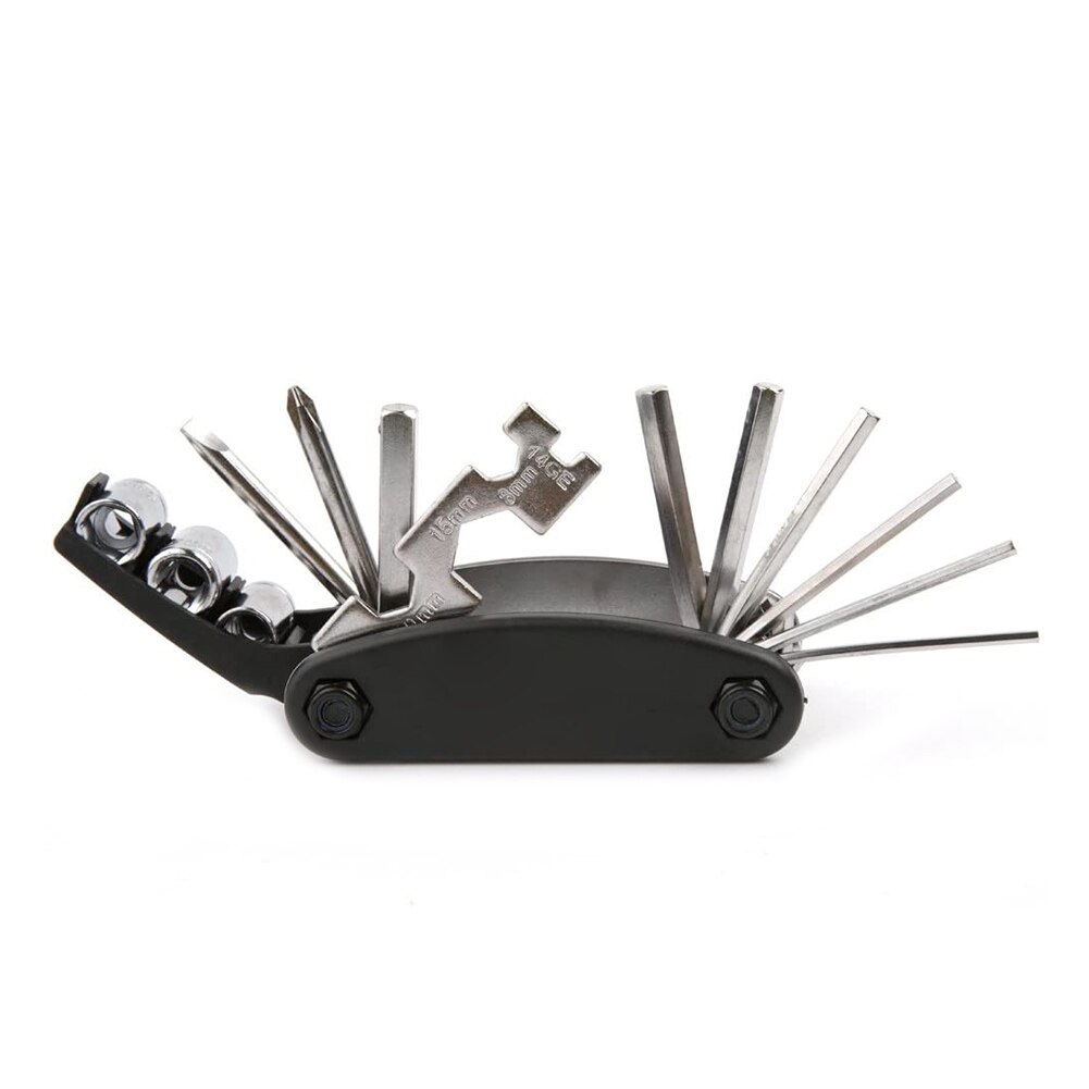 Fiets Gereedschap Repareren Set 16 In 1 Mtb Multifunctionele Reparatie Tool Kit Wrench Schroevendraaier Carbon Staal: Default Title