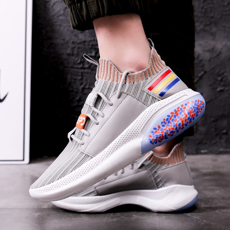 Tennis Shoes for Men Breathable Sports Shoes Lace Up Men Outdoor Jogging Comfortable Sneakers Sock Footwear Tenis Masculino