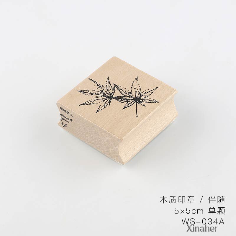 Vintage flower plant maple leaf decoration stamp wooden rubber stamps for scrapbooking stationery DIY craft standard stamp: C