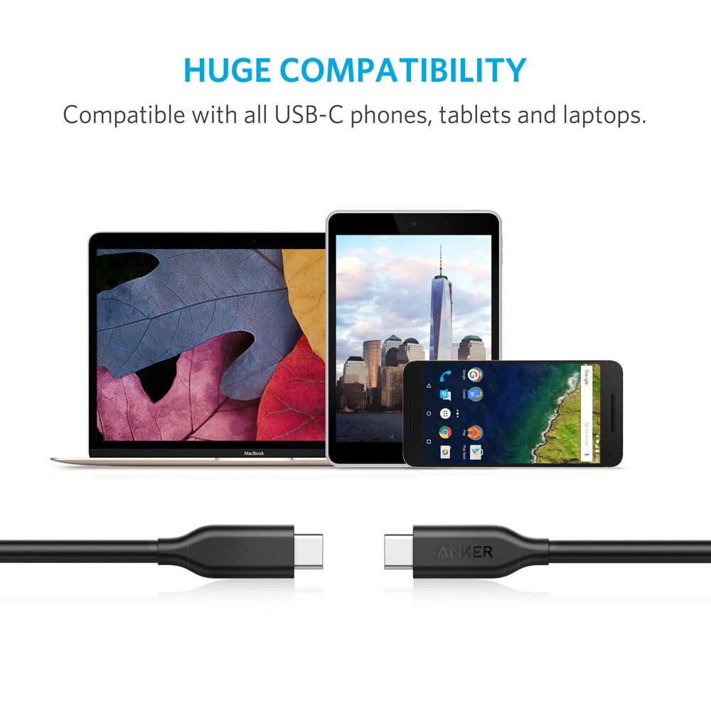Anker Powerline USB-C a C 3.1 gen 1 cavo, alimentazione per dispositivi USB genere-c galassia,pixel,iPad pro 2018,MacBook,Matebook ecc