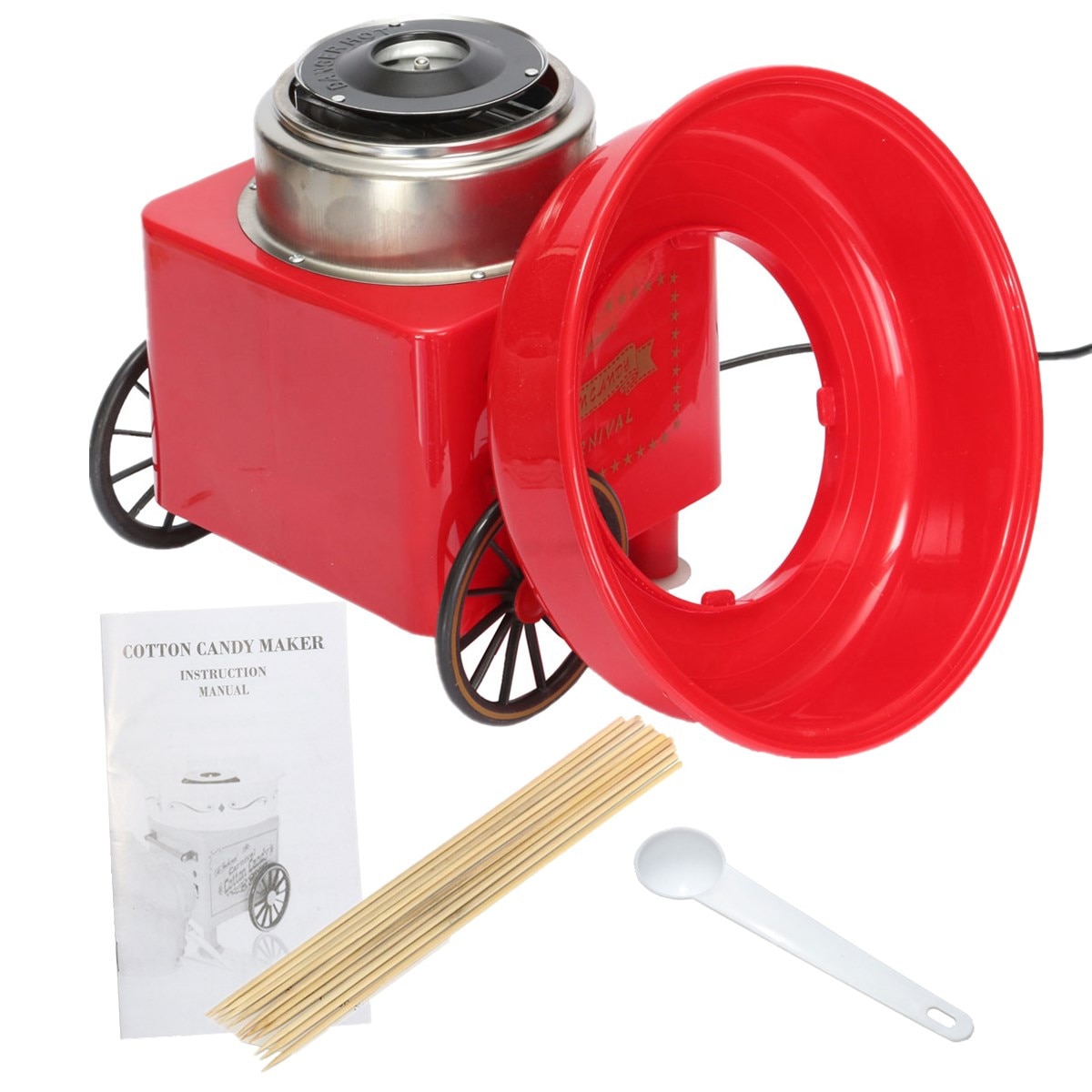 Mini Retro DIY Sweet Cotton Candy Machine Portable Electric Icing Machine Home Party Creatives 450-550W 240V EU Plug