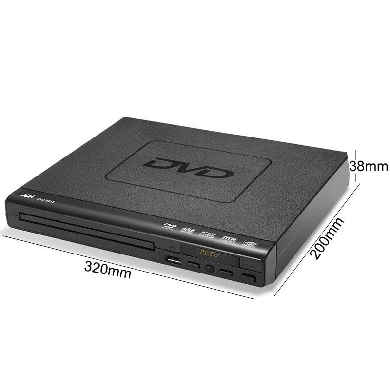 Reproductor de DVD portátil para TV Puerto USB compacto Multi región DVD/SVCD/CD/reproductor de disco con Control remoto, no soporte HD