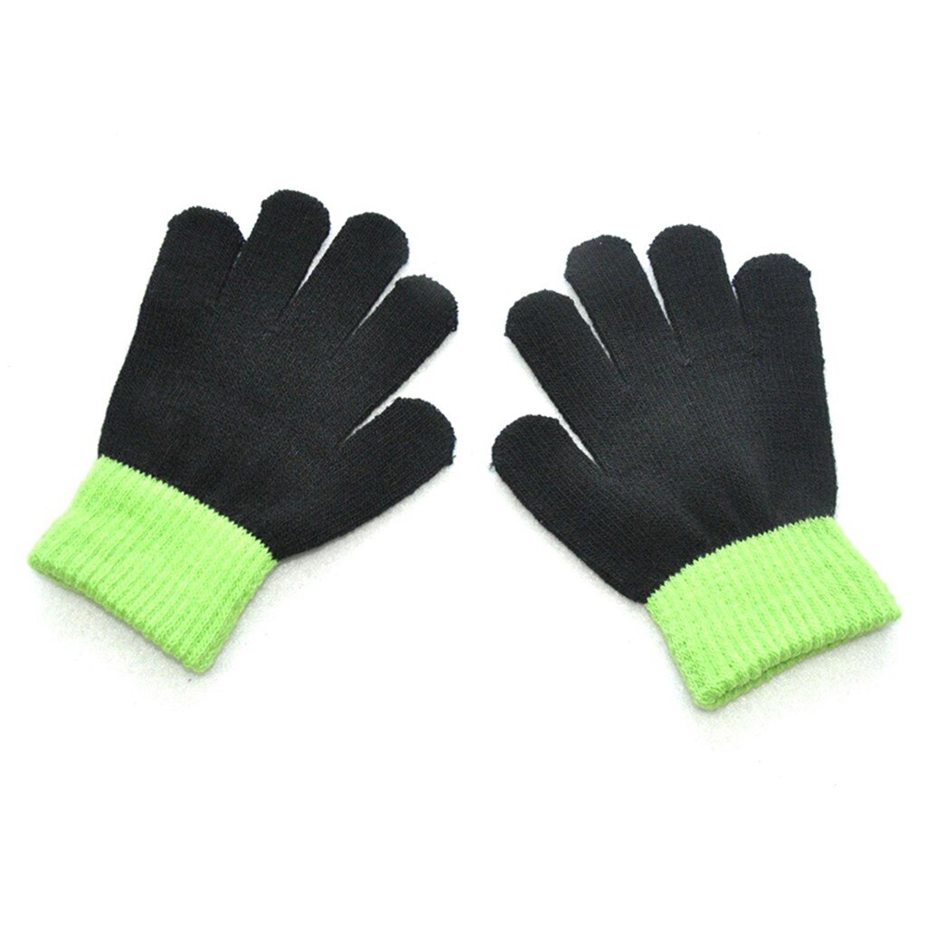 Kinderen Kids Magic Winter Handschoenen Colorblock Volledige Finger Warm Gebreide Handschoenen Jongens Meisjes L1031