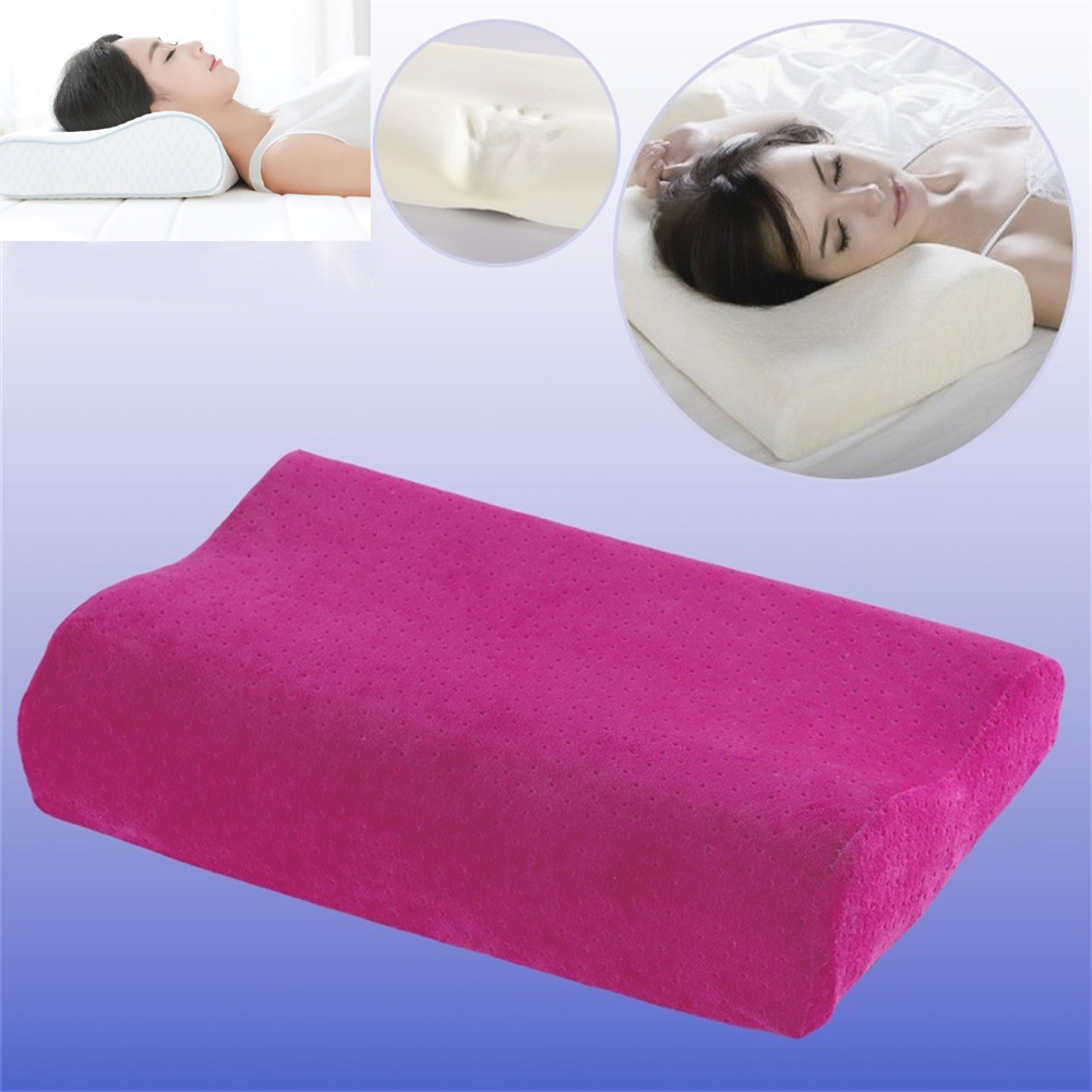 Almohada ortopédica grande de algodón para dormir, cojín de espuma viscoelástica de lujo para la cabeza, cuello, espalda y hombros, soporte para el dolor, respiración y cama: Rose Red