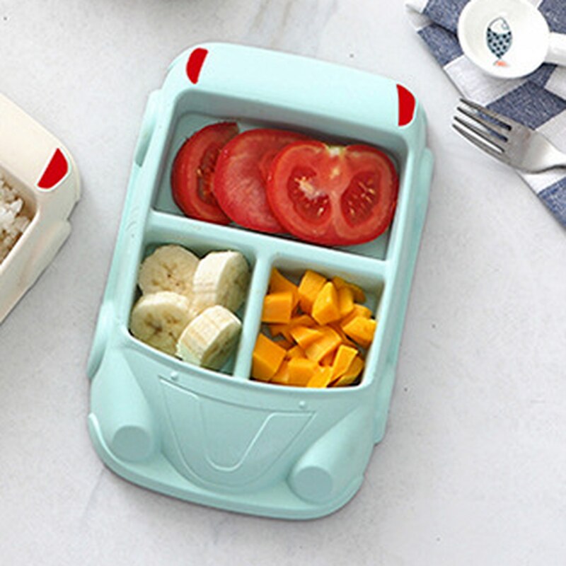 Platos de alimentación bonitos para bebé, cuenco de fibra de bambú ecológico, vajilla para coche para niños, juego separado, platos de entrenamiento de comida para niños, 1 ud.