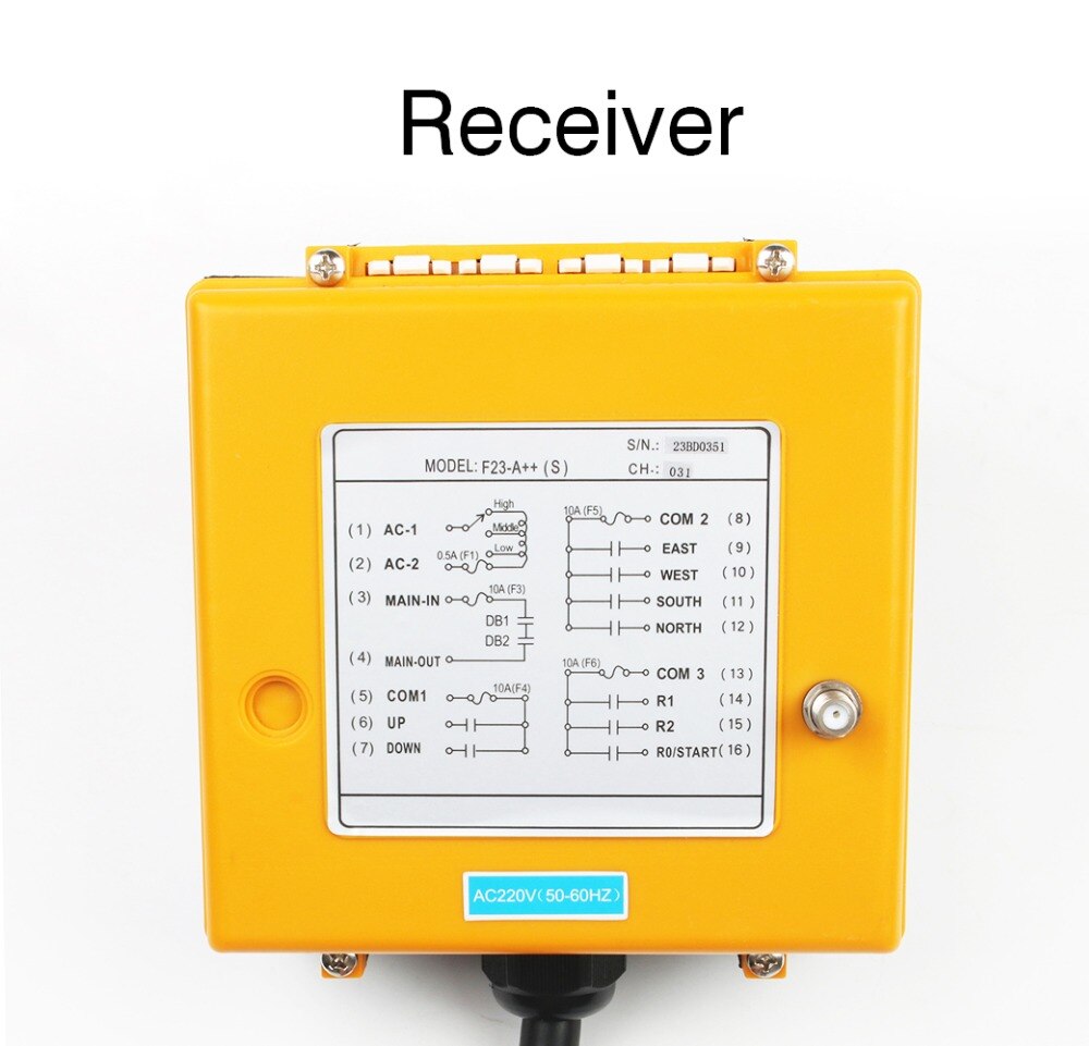 Industrial Wireless Radio remote controller switch speed control Hoist Crane Control Lift Crane F23 A++S