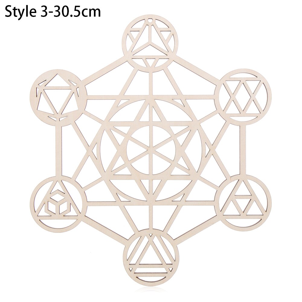 1Pc Houten Bloem Van Leven Kerst Ornamenten, Heilige Geometrie Ornamenten Home Decor, hout Teken Muur Art Zaad Van Leven Coaster: Style 3-30.5cm