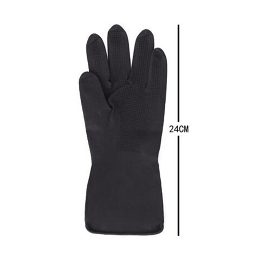 Guantes de goma gruesa para peluquería, manoplas antideslizantes duraderas, accesorios para peluquero, herramientas de estilismo, color negro, 1 par: S