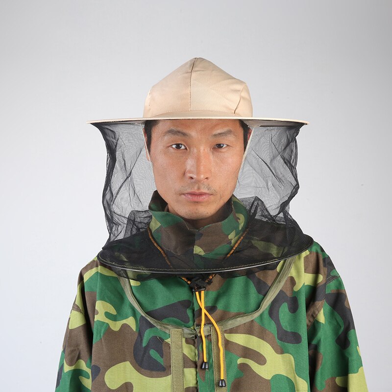 PPE Beige bee hat cap to prevent bee special anti mosquito net hat cap bee beekeeping