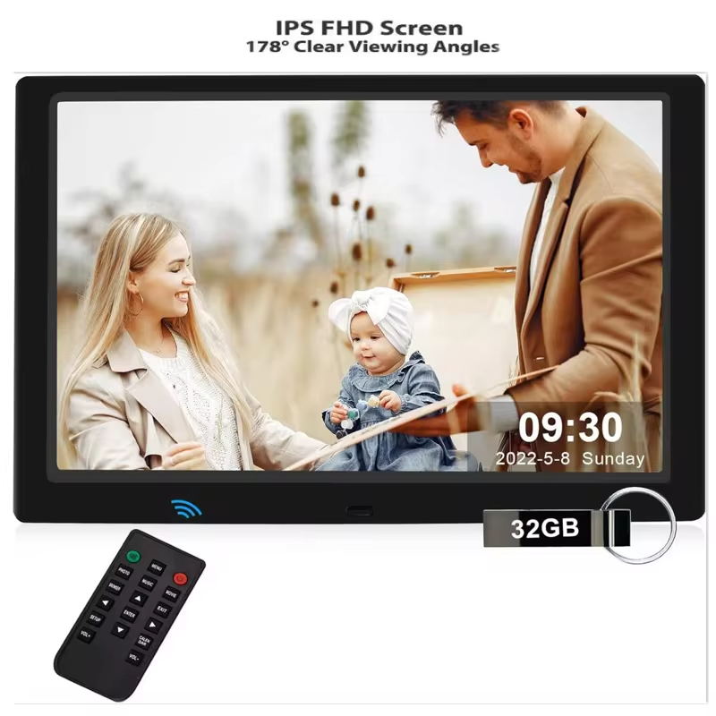 10-calowa cyfrowa ramka na zdjęcia z ekranem IPS 1280x800 Cyfrowa ramka na zdjęcia z wideo 1080P Prezentacja muzyczna Pełna funkcja