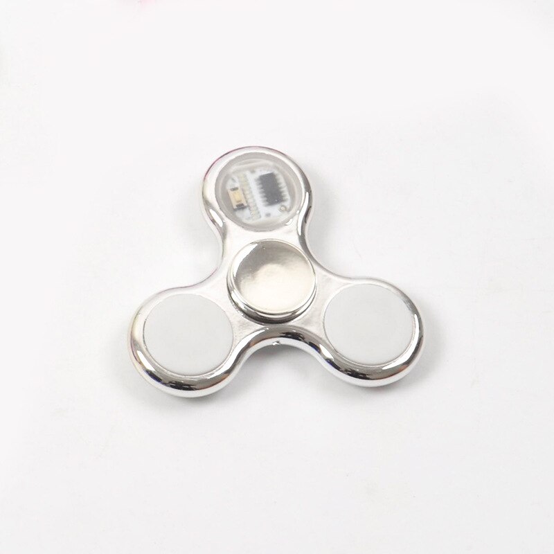 6 Kleuren Led Lichtgevende Fidget Spinner Veranderingen Hand Spinner Golw In Het Donker Stress Relief Speelgoed Voor Kids: Silver