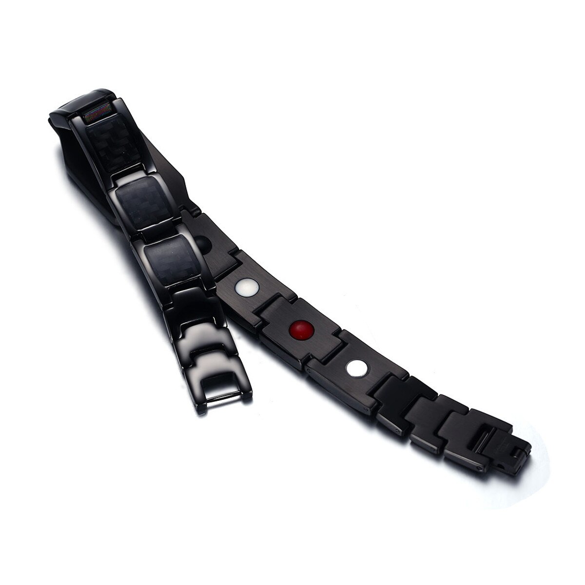 Schwarz 4 in1 Männer Stahl Magnetische Therapie Heilung Armbinde Bio Magnet Gesundheit Pflege Armreif Entlasten Schmerzen Anti Strahlung Armbinde