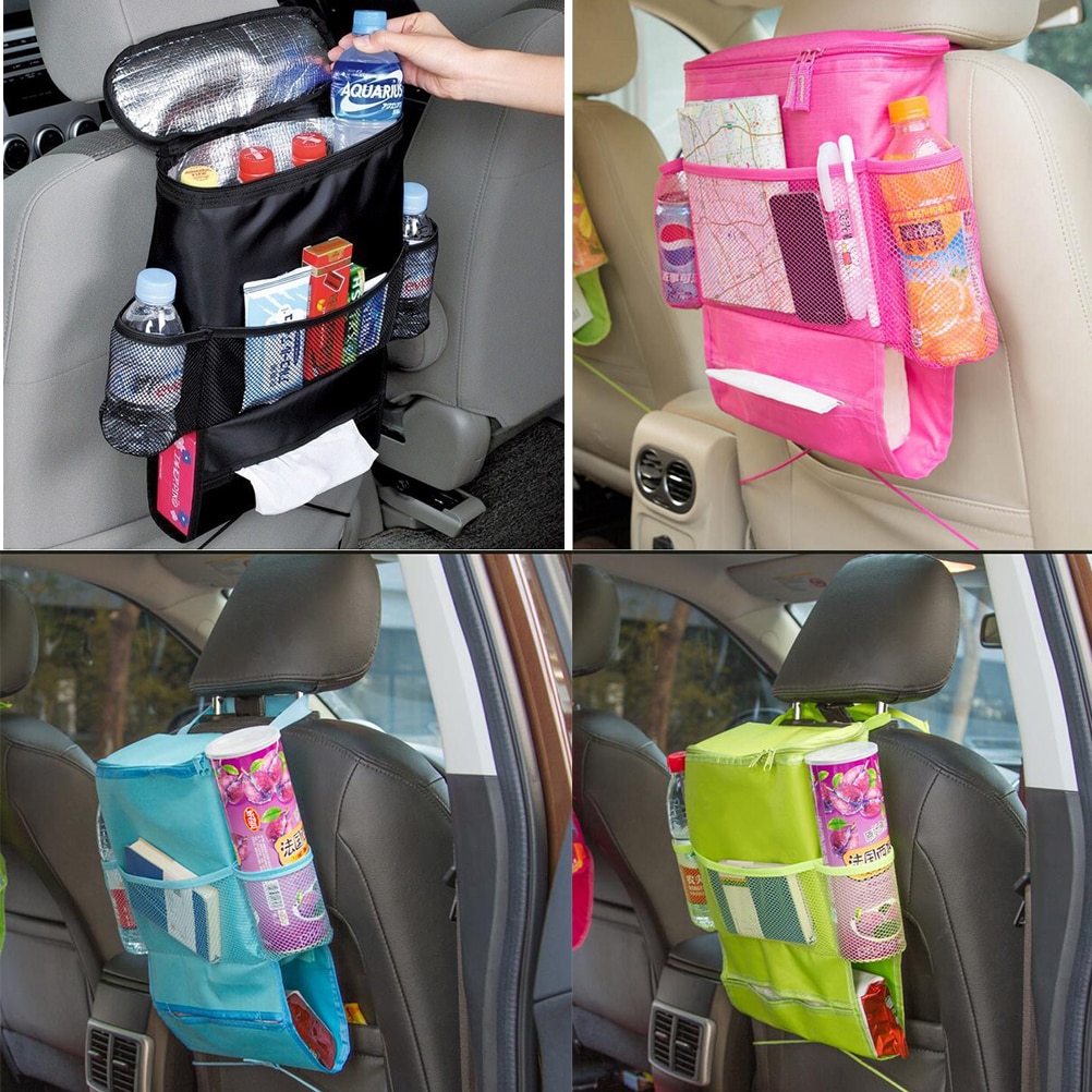 Car Seat Backpack Baby Organizer Insulated Drinks Cooler Travel Storage Bag,