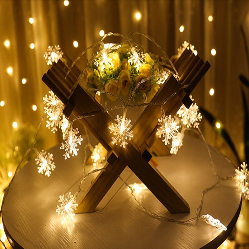 Kinder LED Schneeflocke String LightsToys Batterie Stecker Betrieben Girlande Dekoration Für Weihnachten Baum Neue Jahr Zimmer Geburtstag Tag