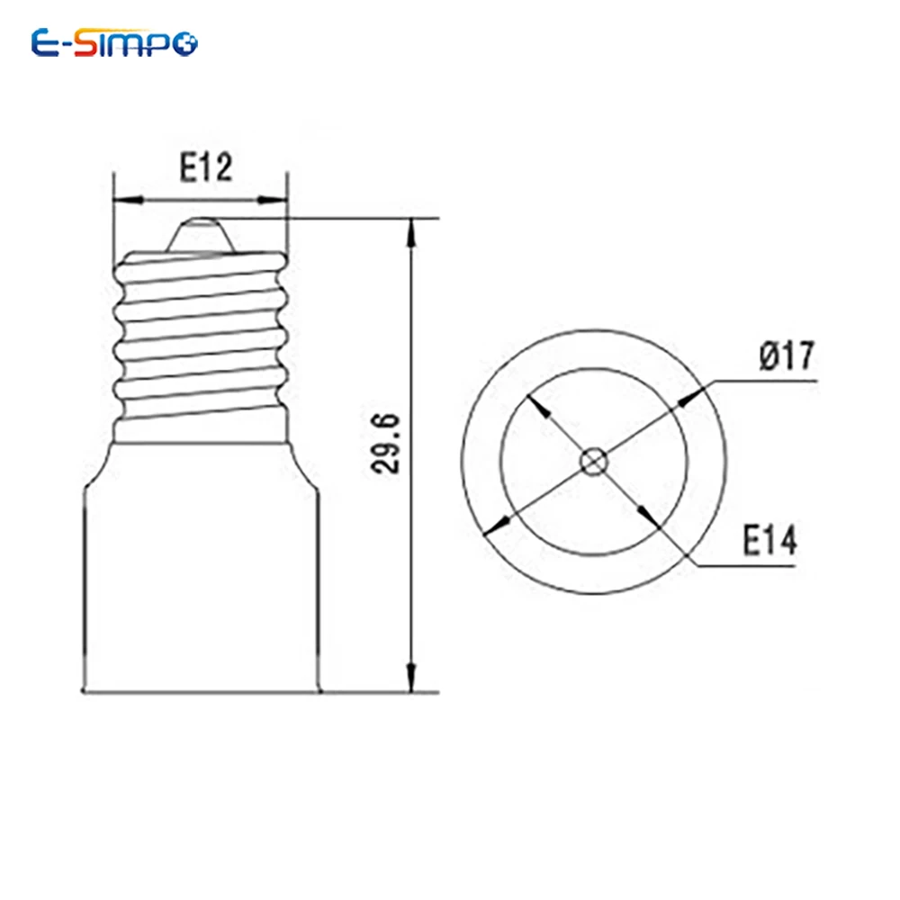 E12 to e14 led ljuskrona lampsockel adapter omvandlare oss till eu ljus lamphållare adapter, skickas svart vit enligt lager