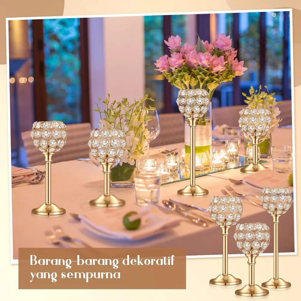 Bougeoirs en métal photophore en cristal moderne, 1 pièce, décor d'église pour fête de mariage, centres de Table à manger, décoration de chandelier