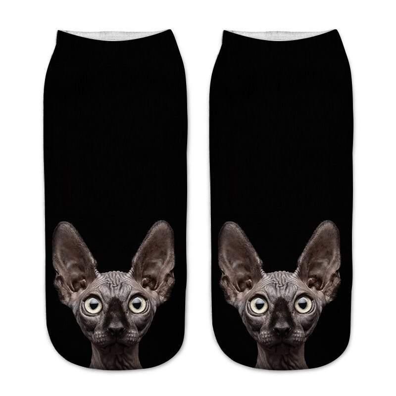 Kids Socks 3D Printing Cute Animal Cat Boys Girls Socks Low Ankle Funny Sock for Children 8-16Years: 12