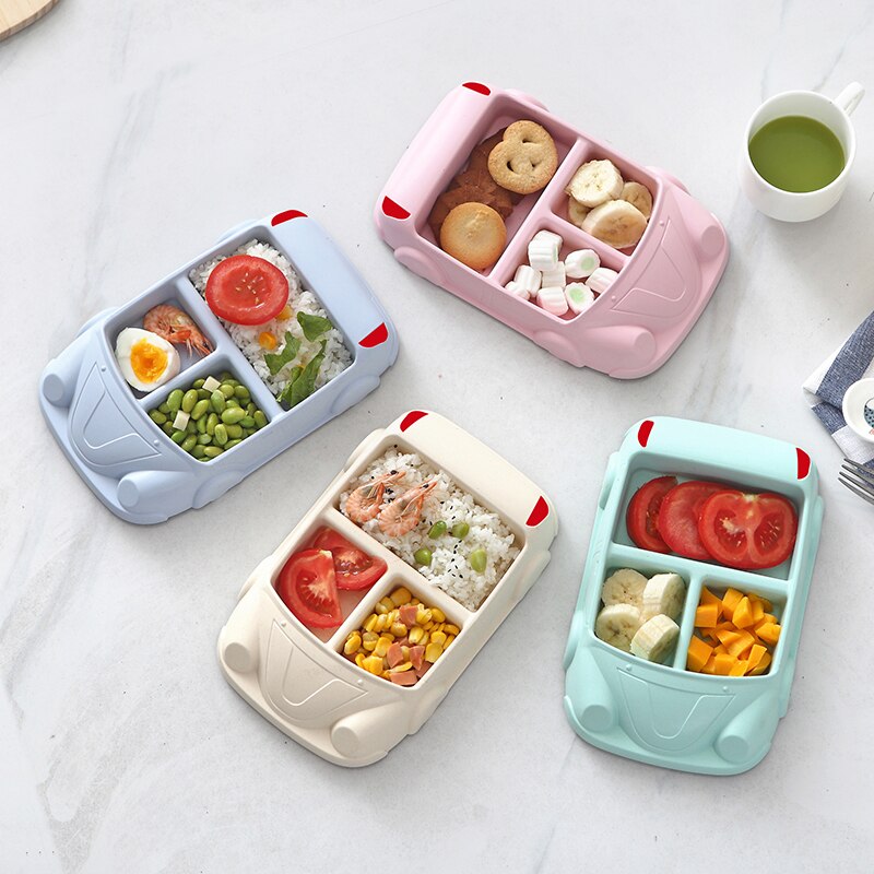 Vaisselle pour enfants en bas âge, écologique, saine, en fibre de bambou, assiette pour bébé, vaisselle de dessin animé pour enfants et tout-petits