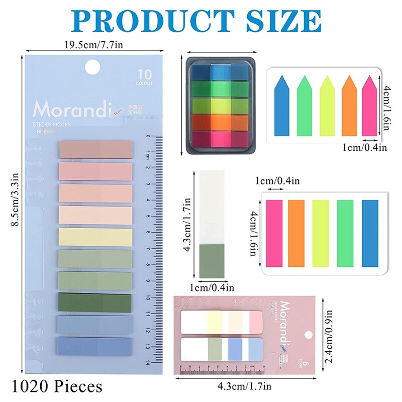Morandi Fluorescent Couleur PET Papeterie Index Étiquette Page Marqueur Post Not