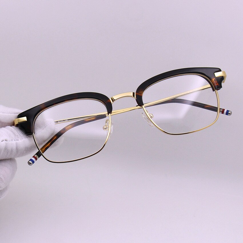 THOM Glasses for Men Women&#39;s Eyeglasses With Frame Vintage Myopia Prescription Eyewear Tom Brown Spectacle TB707: TORTOISE GOLD