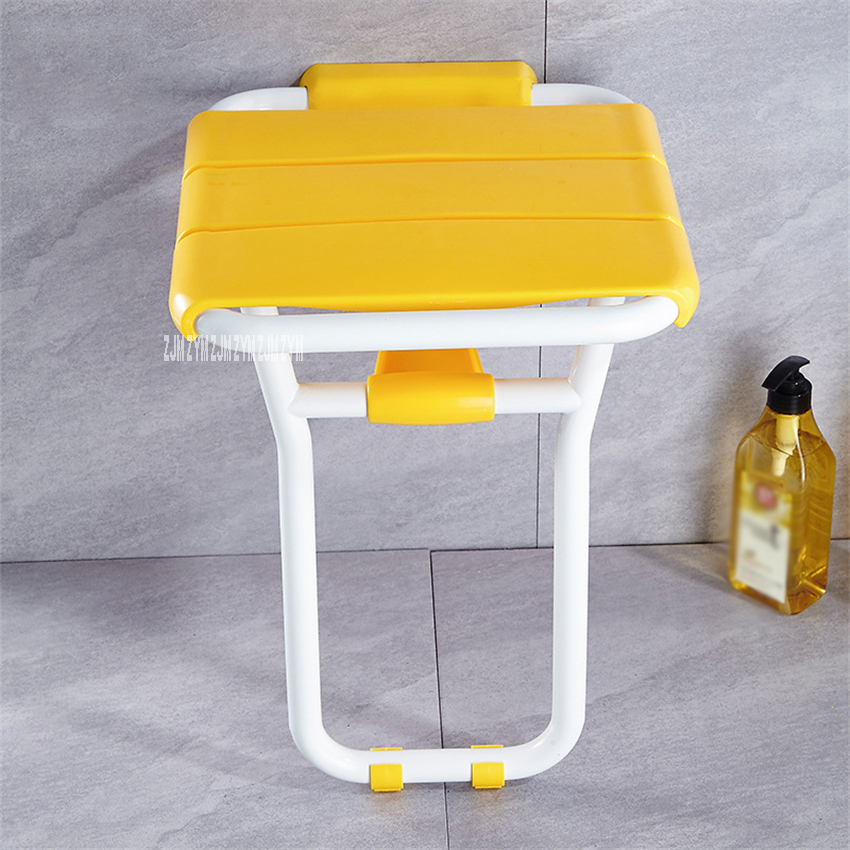 8905 Wall Mounted Bath Stool Stainless Steel PVC Plastic Bathroom Wall Foldable Bench F olding Shower Chair Shower F olding Seat