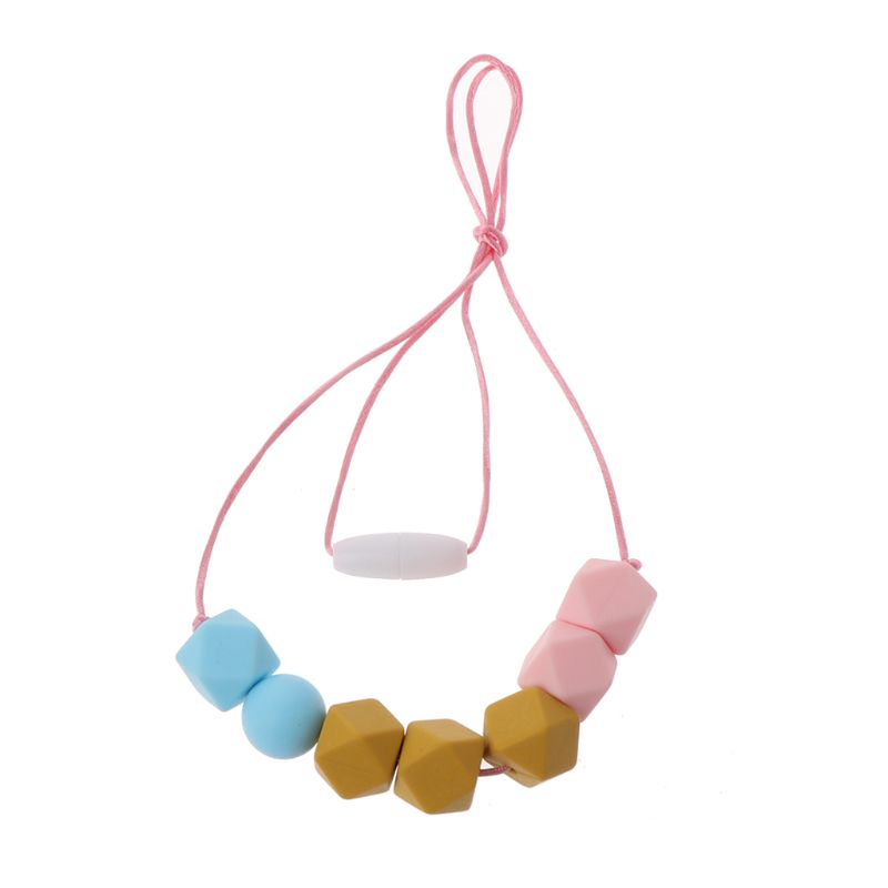 Collar dentición bebé de seguridad cuentas de silicona enfermería collar masticable mordedor para madre y bebé libre de BPA