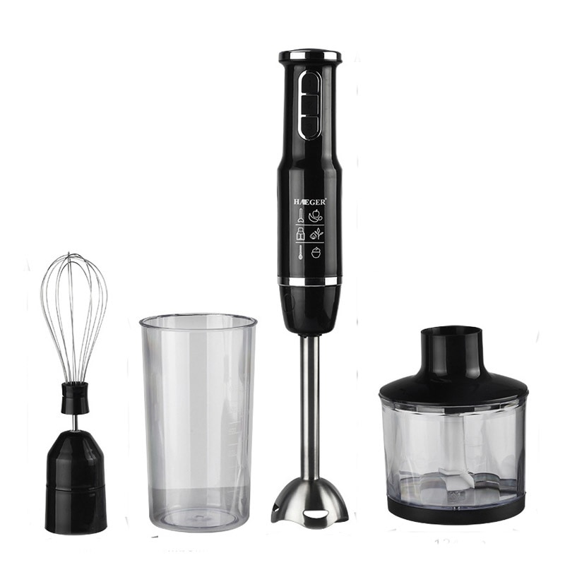 Mixeur en acier inoxydable 4 en 1,mélangeur de légumes, hachoir de viande de 500ml à fouet de 800 ml, tasse pour smoothie,