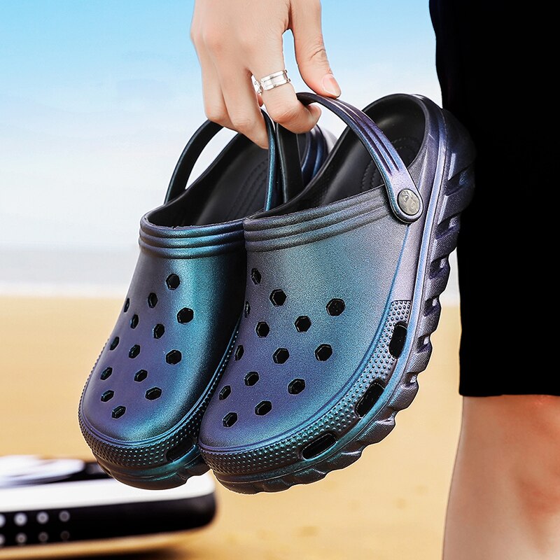 Heren sandaal literide gat schoenen rubberen klompen voor heren eva unisex tuinschoenen blauw adulto cholas hombre: Blauw / 43