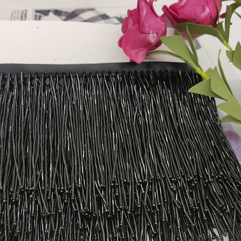 10CM Wide Gold Sliver Black Bead Tube Tassel Lace Trim For Clothes Wedding And Evening Dress Curtains Decoration Accessories
