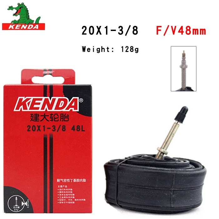 Kenda mountainbikeslang bmx hopfällbar cykelinnerslang mtb delar 20 tum cykling 1.0 1.5 1.75 2.125 a/ v f/v cykeldäck: 451 20 x1-3-8 fv48l