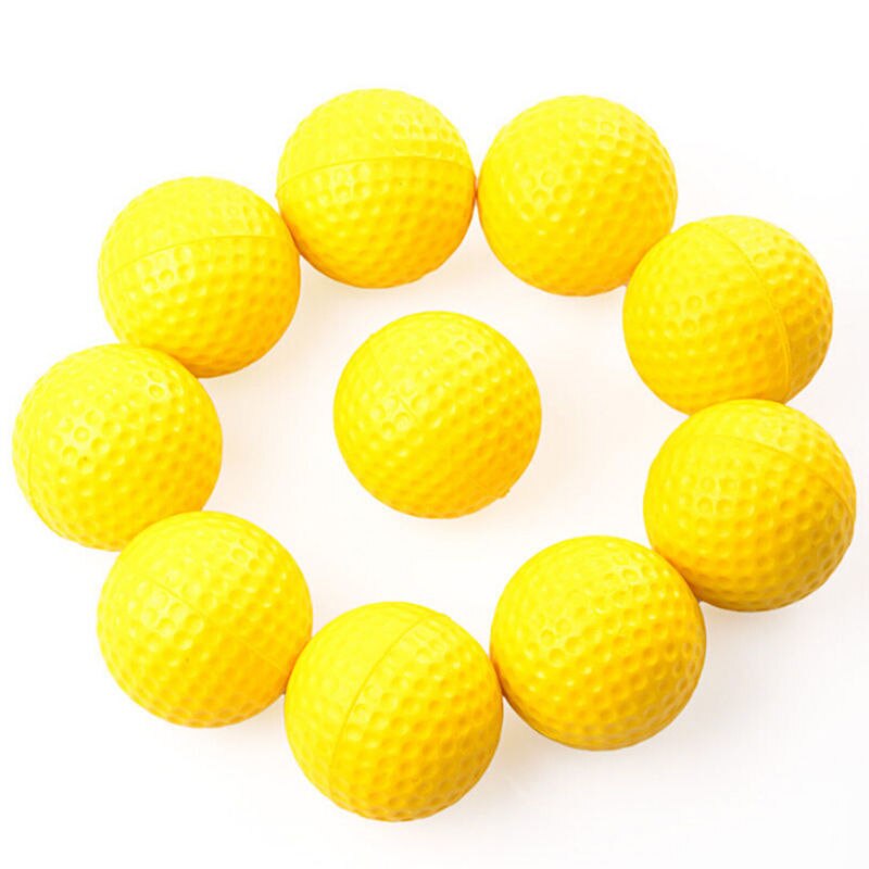 Pelota plástica de Golf de de 10 Uds., deportes al aire libre, pelotas de Golf elásticas suaves amarillas, pelotas de entrenamiento de práctica de Golf, Ayuda de entrenamiento