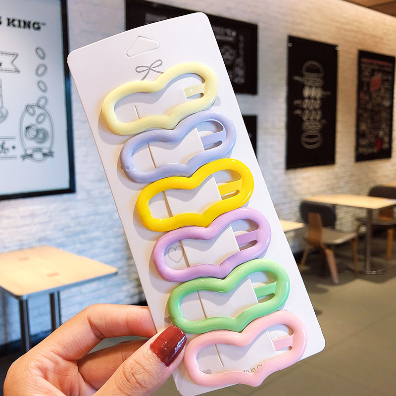 6 stks/set Vrouwen Meisjes Leuke Kleurrijke Hart Driehoek Haarspelden Zoete Haarspeldjes Haarspeldjes Haar Ornament Mode Haaraccessoires: GRIJS