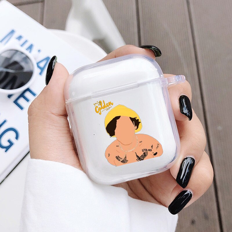 Harry Styles-złote, miękkie, przezroczyste etui na słuchawki do Airpods 1 2 One Direction bezprzewodowa osłona na słuchawki Bluetooth Coque: 2