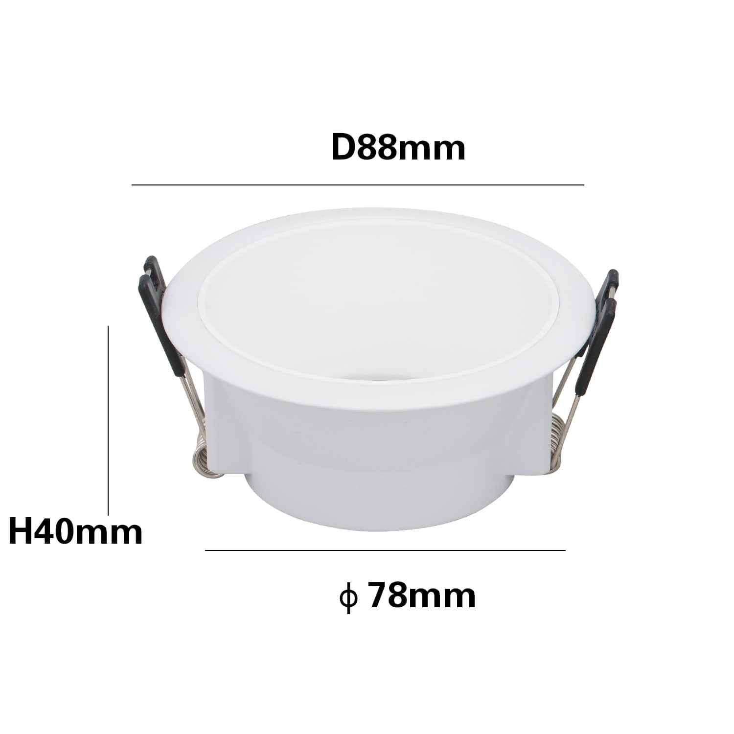 NO Adjustable Fixtures Downlight Holder Open Hole Cut Out 80mm Recessed Light LED Ceiling GU10 MR16 Lamp Holder: White Round