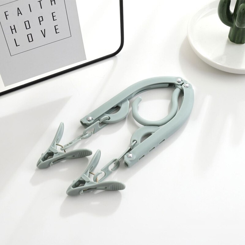 Opvouwbare Kleding Kleerhangers Reizen Hanger Magic Multi-Functionele Hangers Voor Kleding Droogrek Kledingrek Drogen Hanger: Blue With Hook