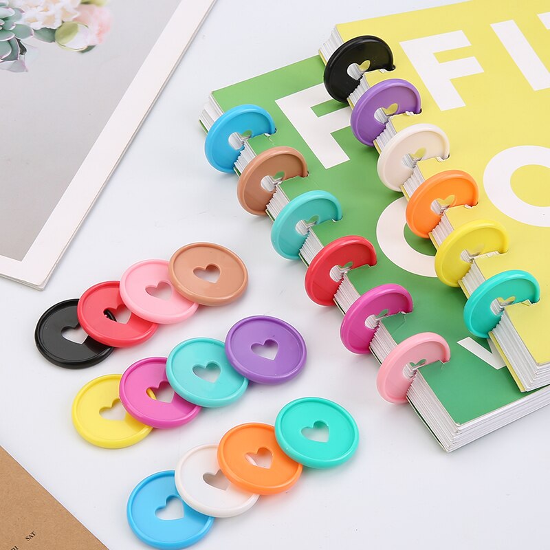 Discos de encuadernación de plástico para cuaderno, archivador de 28mm, coloridos, de , accesorio para álbum de recortes, 24 unidades