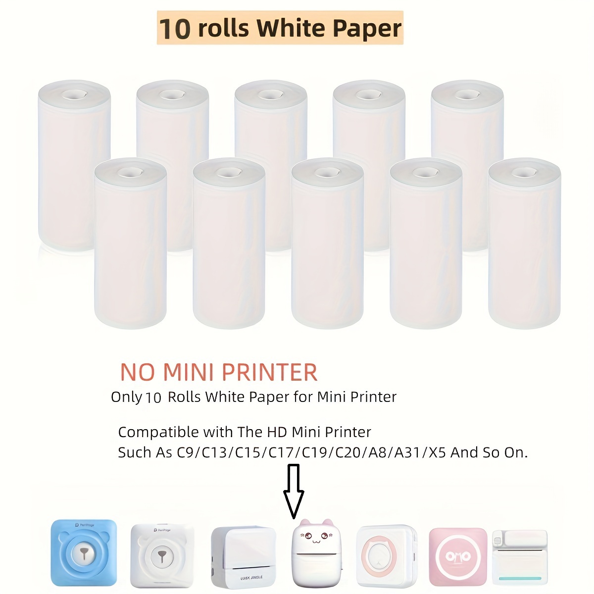 Thermopapier Mini-Druck selbstklebender Etikettenaufkleber für Mini-Drucker Pose Maschine Kind Kamera-Aufkleber 57 mm Breite Rollen: Himmel Blau