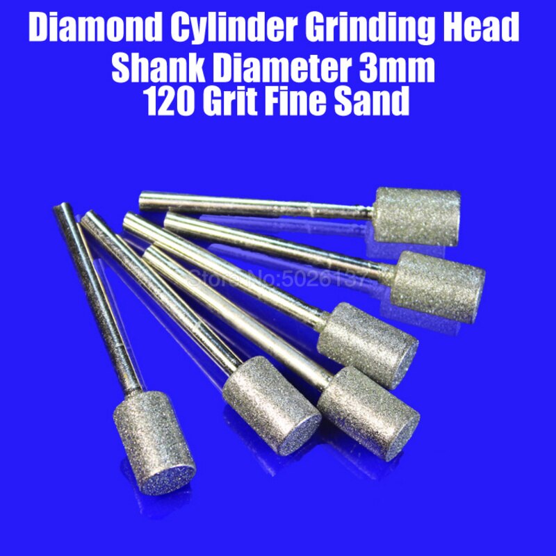1Pcs 120-Grit Diameter Cylindrical Graphite Polished Diamond Grinding Needle Carving Sintered Mounted Head Stone Engraving Tool