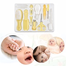 10 pcs Newborn Baby Health Care Set Nail Hair Brush Thermometer Kids Grooming Kit