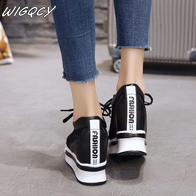 Rea sommar spets andas sneakers dam skor bekväma casual kvinna plattform wedge skor