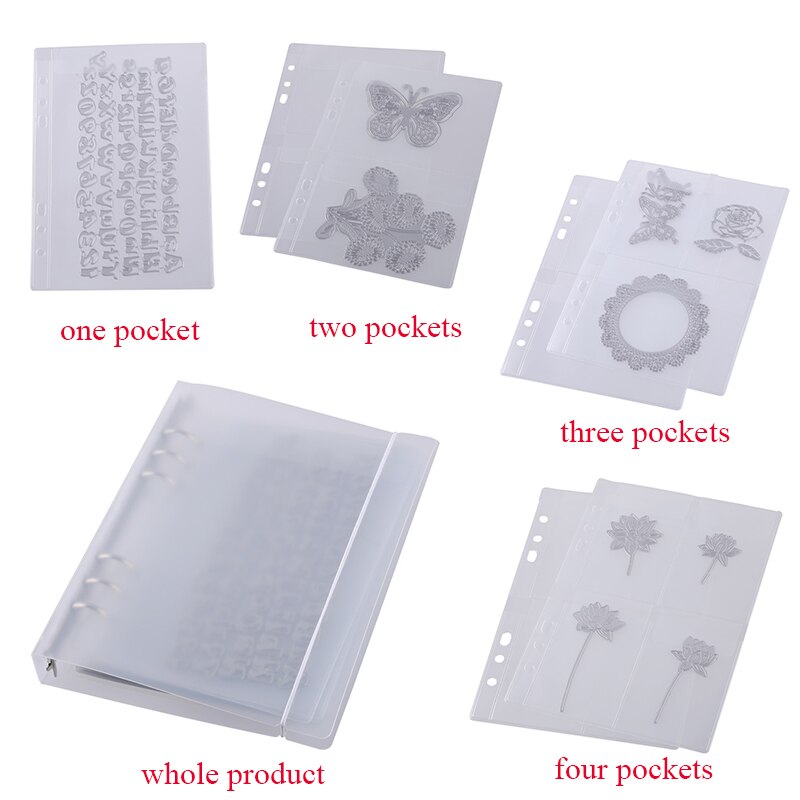 Die Storage Book Binder Includes 4 Styles Plastic Storage and 1 Book Cover for DIY Cutting Dies Storage Scrapbooking Crafts