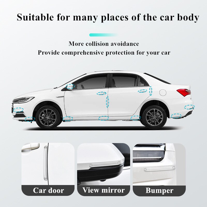 Protector de puerta de coche 4 uds, Protector de silicona transparente para coche, Protector de bordes y esquinas, adhesivo Protector de puerta de vehículo, accesorio Protector