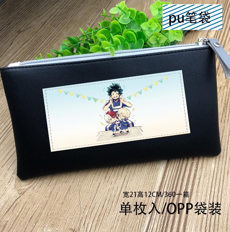 Anime One Piece PU Leather Pen Bag Luffy Stationery Bag Tony Tony Chopper Long Purse for: My Hero Academia-1