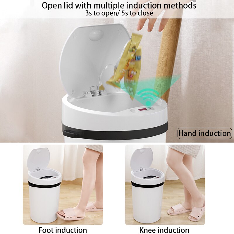 Automatic Sensor Trash Can,16L Big Capacity Touch Free Kitchen Trash Can ,Waste Bin For Bathroom Living Room, USB Charged