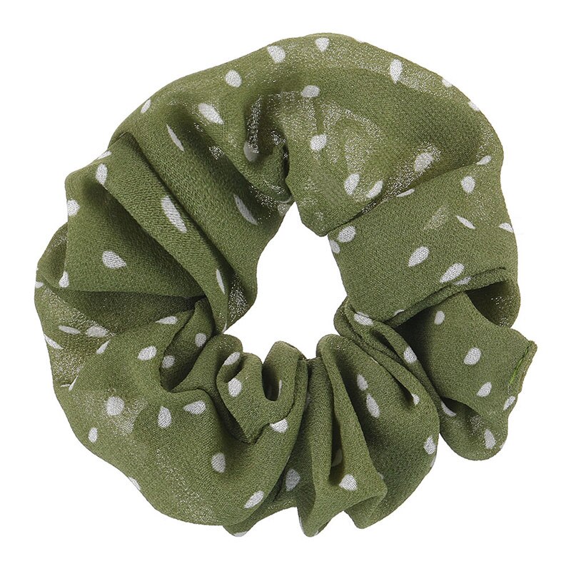 Chiffon Scrunchie Stretch Headbands Dot Plaid Headwear Women Girls Elastic Hair Rubber Bands Hair Ropes Hair Accessories: 1702C